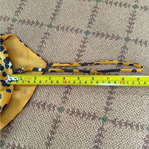 4 Sienna gold silky fabric cheetah print boho flowy camisole top M - Picture 8 of 10